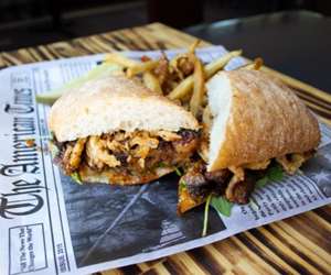 Smoked Brisket Sandwich -  Jalapeño Aioli / Old Bay® Barbecue / Smoked Cheddar / Crispy Onions / Arugula / Ciabatta